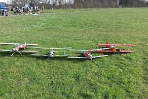 4 Bipes. Mick Prior's Tiger Moth & Wots Wot, Mick Hawkin's Wots Wot and David Parker's Tiger Moth